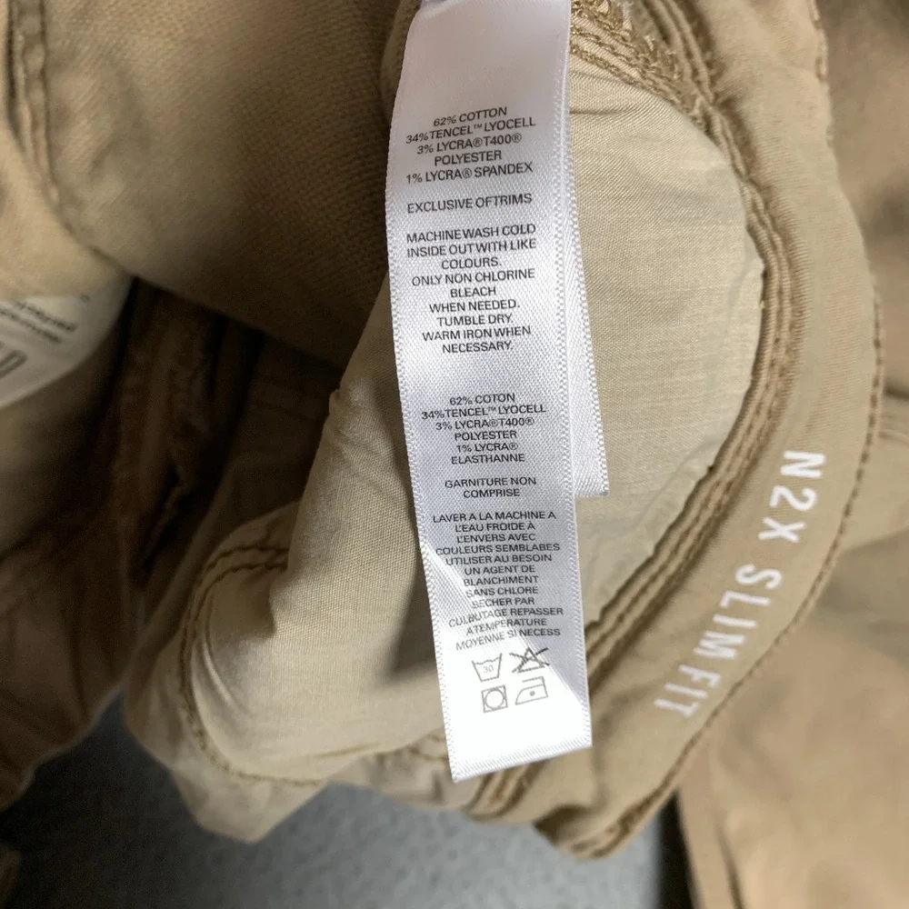 Du/er N2X‎ Pants No Sweat Men's 32 x 32 Khaki Stretch Performance Slim Tapered